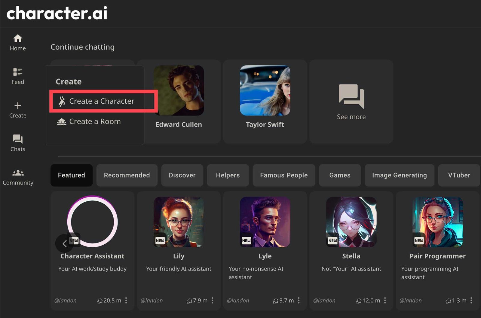 Character ai free version